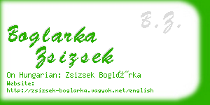 boglarka zsizsek business card